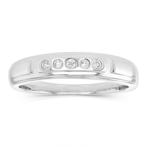 1/10 Carat Diamond Eternity Ring in 9ct White Gold