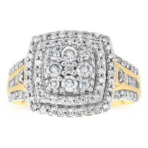 1 Carat Diamond Ring in Gold Plated Silver