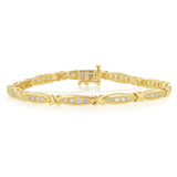 0.95 Carat Diamond 17.5cm Bracelet in Gold Plated Silver