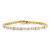 0.95 Carat Diamond Tennis 18.5cm Bracelet in Gold Plated Silver