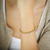 0.95 Carat Diamond Tennis 18.5cm Bracelet in Gold Plated Silver