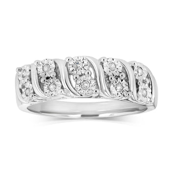 1/10 Carat Diamond Ring in Sterling Silver