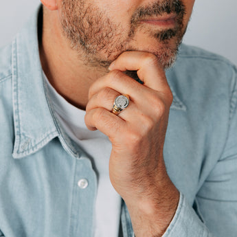 1/4 Carat Diamond Gents Ring in Gold Plated Silver