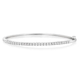 1/5 Carat Natural Diamond Bangle in Sterling Silver