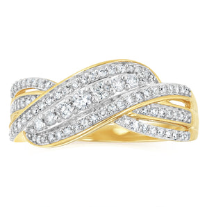 1/3 Carat Diamond Ring in 9ct Yellow Gold