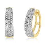 1/4 Carat Diamond Hoop Earrings in 9ct Yellow Gold
