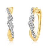 1/10 Carat Diamond Hoop Earrings in 9ct Yellow Gold
