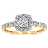 1/5 Carat Diamond Ring in 9ct Yellow Gold