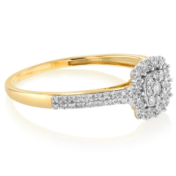 1/5 Carat Diamond Ring in 9ct Yellow Gold