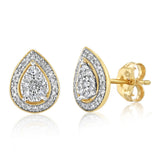 1/5 Carat Diamond Stud Earrings in 9ct Yellow Gold