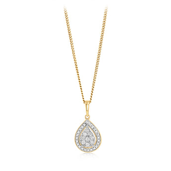 1/6 Carat Diamond Pendant in 9ct Yellow Gold