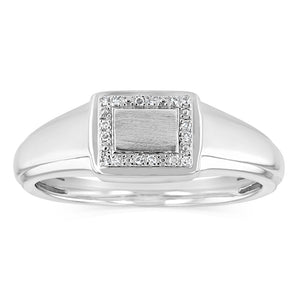 0.04 Carat Diamond Gents Ring in Sterling Silver