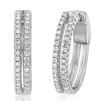 1/2 Carat Diamond Hoop Earrings in Sterling SIlver