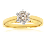 1 Carat Australian Diamond Solitaire Ring  in 9ct Yellow Gold