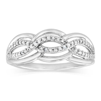 1/10 Carat Diamond Dress Ring in Sterling Silver