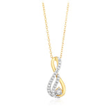1/5 Carat Diamond Pendant on 45cm Chain in Gold Plated Silver