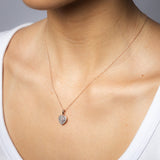 1/10 Carat Diamond Heart Pendant in Rose Gold Plated Silver on 45cm Chain