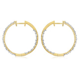 1/5 Carat Diamond Hoop Earrings in Gold Plated Silver