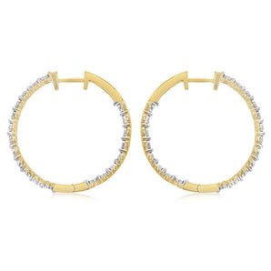 1/5 Carat Diamond Hoop Earrings in Gold Plated Silver