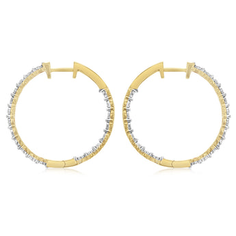 1/5 Carat Diamond Hoop Earrings in Gold Plated Silver