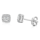 1/10 Carat Diamond Stud Earrings in Sterling Silver