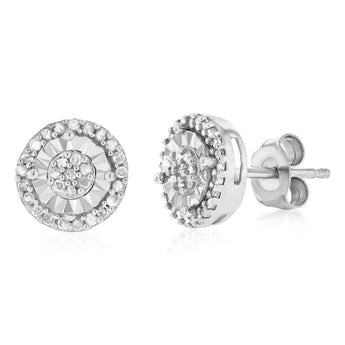 1/5 Carat Diamond Stud Earrings in Sterling Silver
