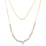 0.45 Carat Diamond Necklace 2 Tone in Gold Plated Silver