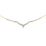 0.45 Carat Diamond Necklace 2 Tone in Gold Plated Silver
