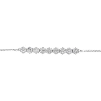 1/4 Carat Diamond Fancy Bracelet Adjustable 24cm in Sterling Silver