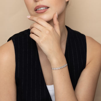 1/4 Carat Diamond Fancy Bracelet Adjustable 24cm in Sterling Silver