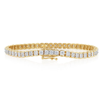 1/2 Carat Diamond 18cm Bracelet in Gold Plated Silver