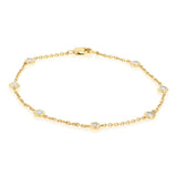 7 Diamond 17.5cm Fancy Bracelet in Gold Plated Silver