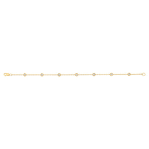 7 Diamond 17.5cm Fancy Bracelet in Gold Plated Silver