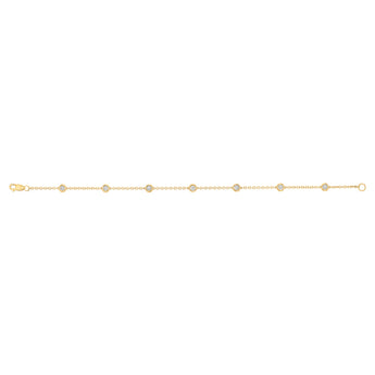 7 Diamond 17.5cm Fancy Bracelet in Gold Plated Silver