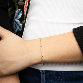 7 Diamond 17.5cm Fancy Bracelet in Gold Plated Silver