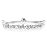 16 Diamonds Adjustable 24cm Fancy Bracelet in Sterling Silver