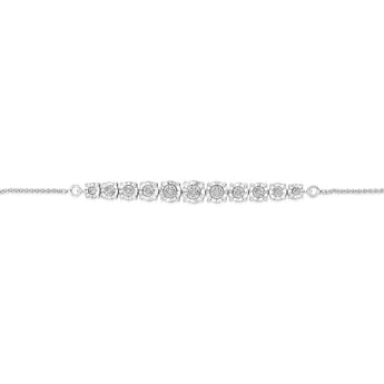 16 Diamonds Adjustable 24cm Fancy Bracelet in Sterling Silver