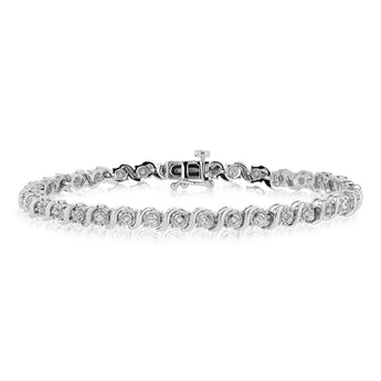 0.45 Carat Diamond 18cm Bracelet in Sterling Silver