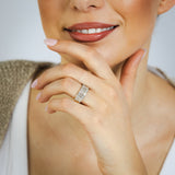 1 Carat Diamond Ring with Round Brilliant and Baguette Diamonds in 9ct Yellow Gold