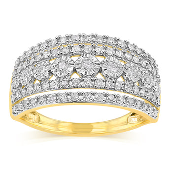 1/2 Carat Diamond Dress Ring in 9ct Yellow Gold