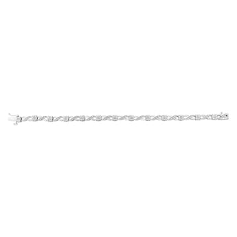 1/5 Carat Diamond Hugs & Kisses 18cm Bracelet in Sterling Silver