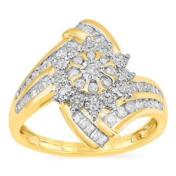 1/2 Carat Diamond Dress Ring in 9ct Yellow Gold