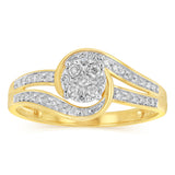 1/5 Carat Diamond Dress Ring in 9ct Yellow Gold