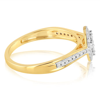 1/6 Carat Diamond Dress Ring in 9ct Yellow Gold