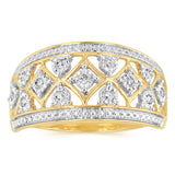 1/10 Carat Diamond Dress Ring in 9ct Yellow Gold