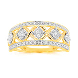 1/10 Carat Diamond Dress Ring in 9ct Yellow Gold