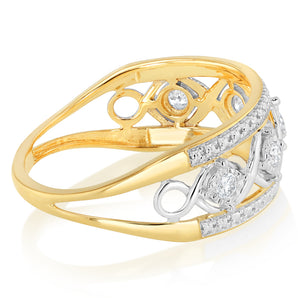1/10 Carat Diamond Dress Ring in 9ct Yellow Gold