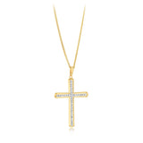 1/6 Carat Diamond Cross Pendant in 9ct Yellow Gold
