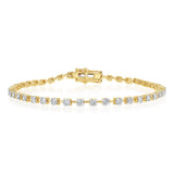2 Carats Diamond Tennis Bracelet 17.5 cm in 9ct Yellow Gold