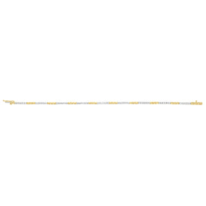 1 Carat Diamond Tennis 2 tones Bracelet 17.5 cm in 9ct Yellow Gold